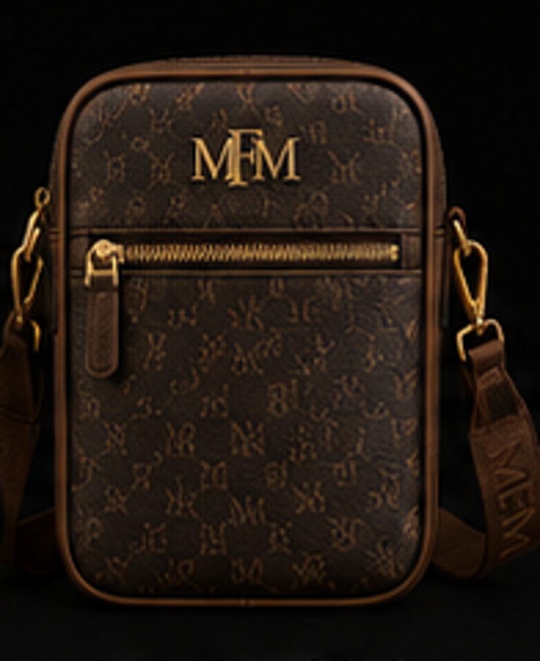 The Classic men's crossbody bag in brown MFM monogram