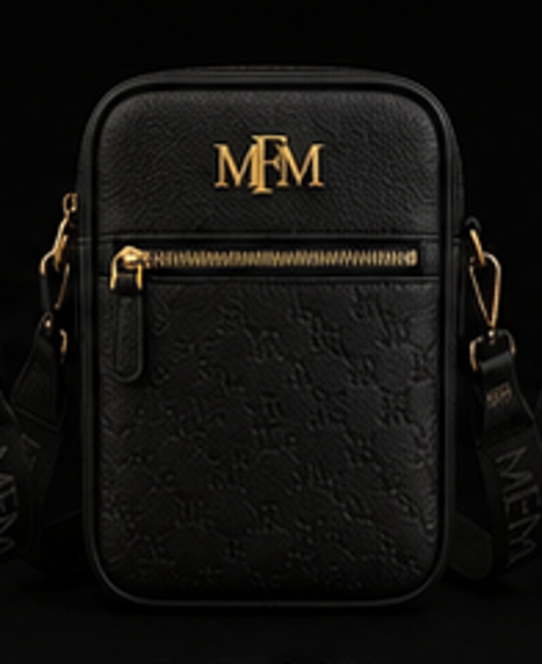 The Icon men's crossbody bag in black MFM monogram