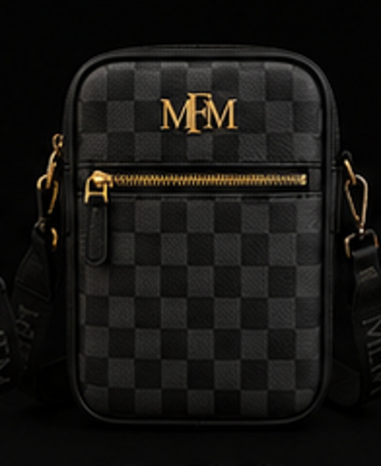 The Legacy men's crossbody bag in checkered black