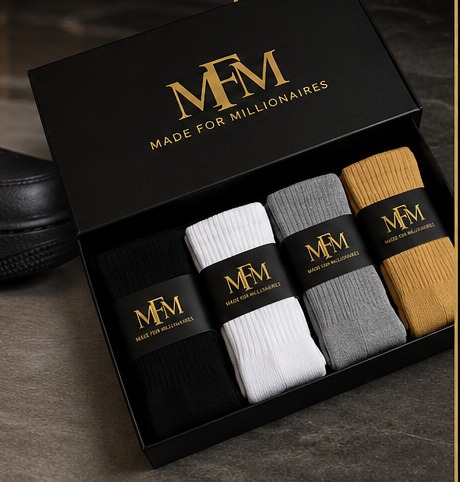 MFM crew socks four pack in the signature gift box