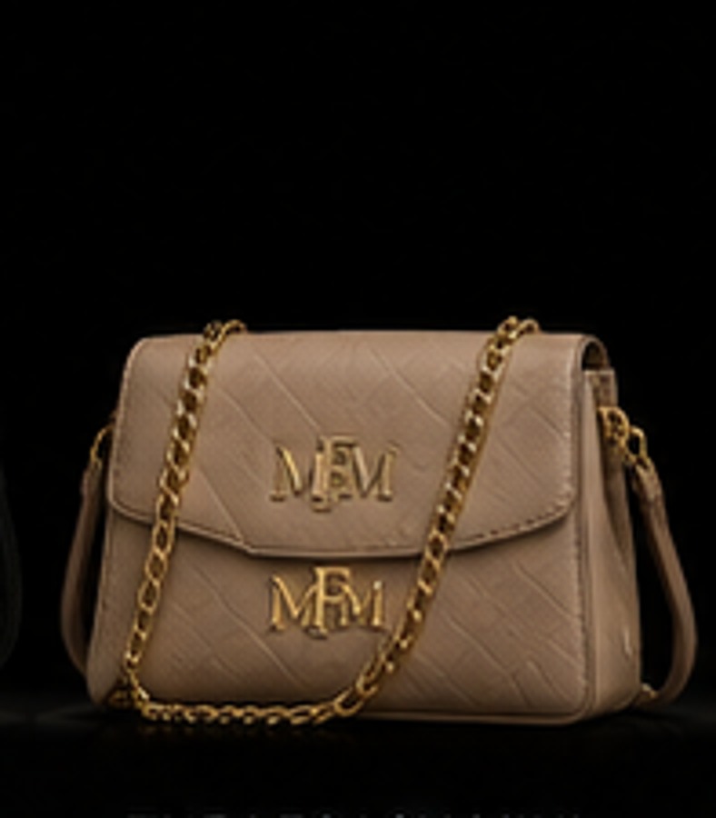 The Legacy Mini in taupe with gold chain strap