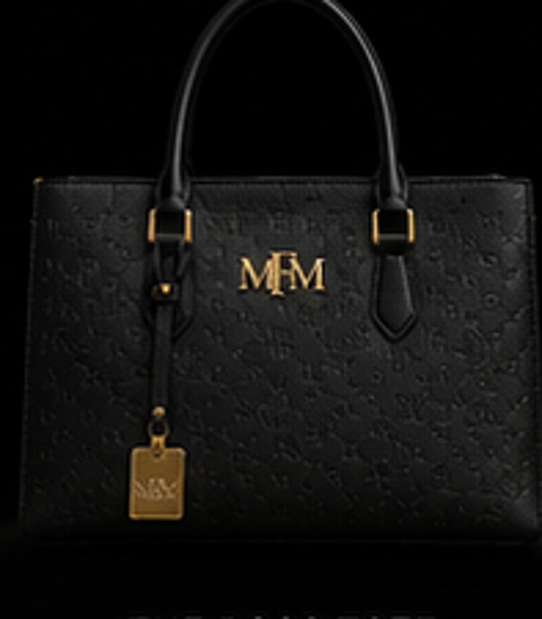 The Boss Tote in black embossed MFM monogram leather