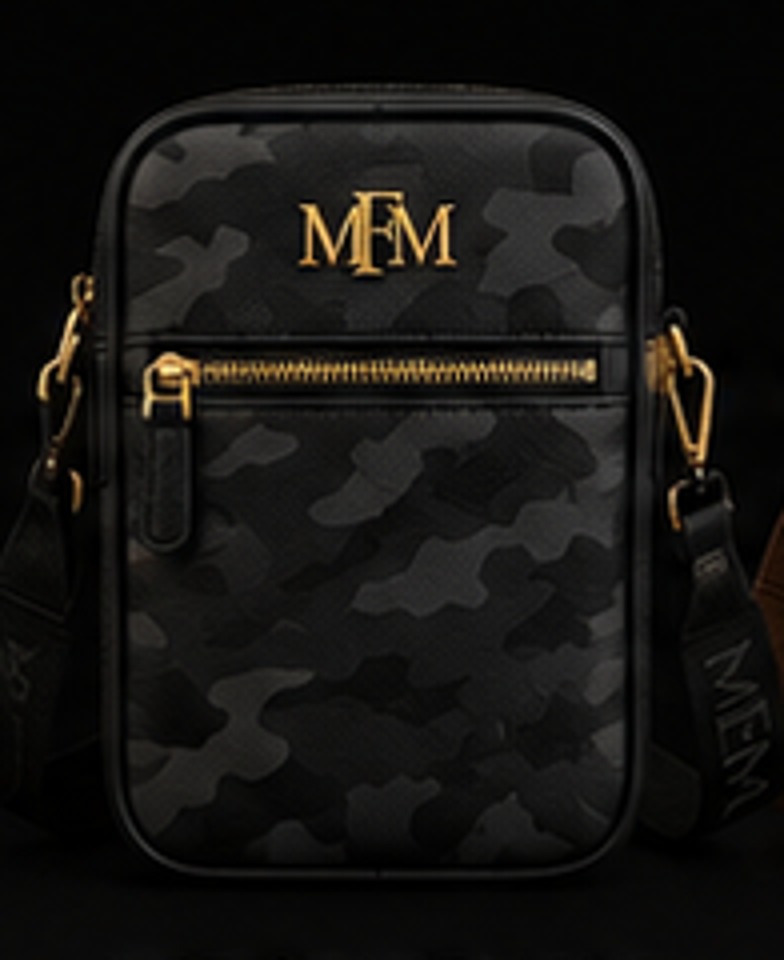 The Statement men's crossbody bag in black camo