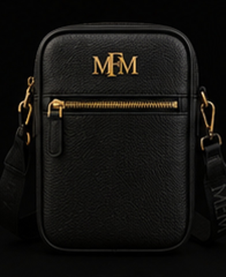 The Elite men's crossbody bag in black pebbled leather