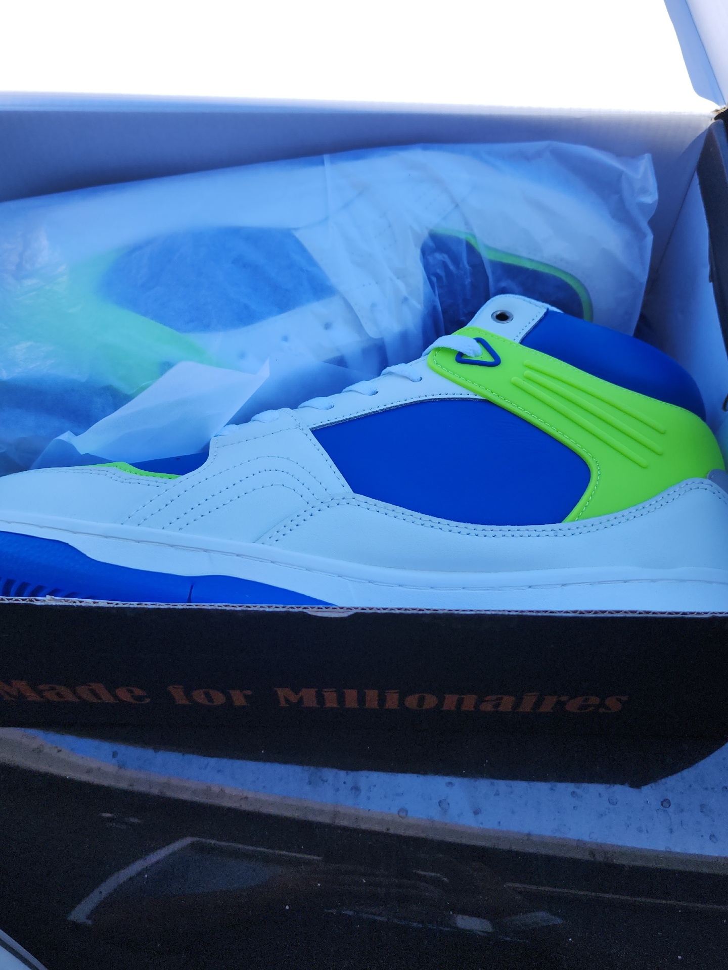 MFM Court Mid men's sneaker in white, blue and green