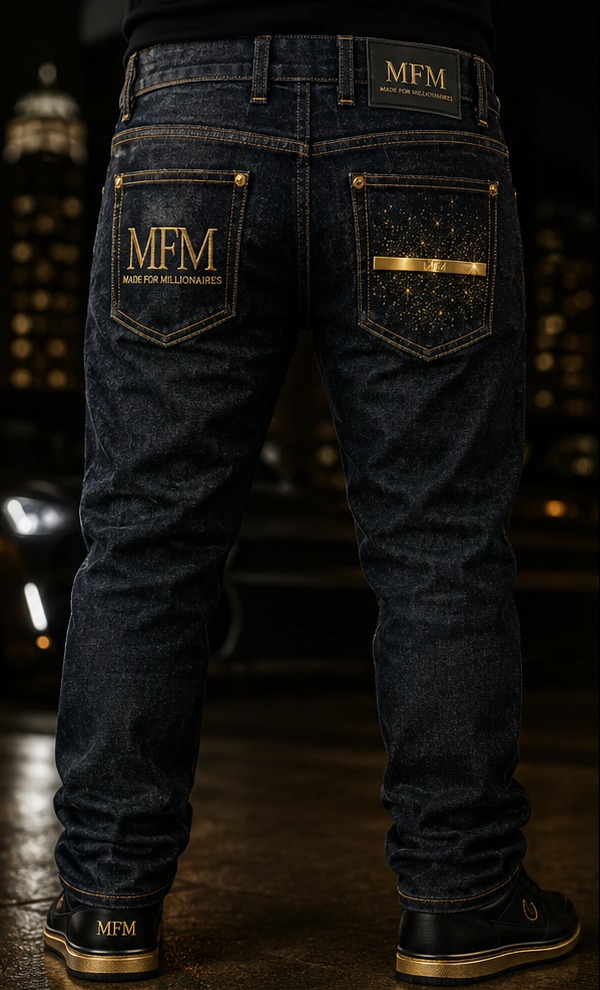 MFM Midnight Gold Denim front view